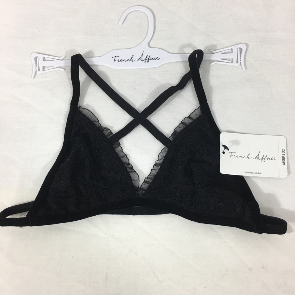 French Affair Black Lace Bralette